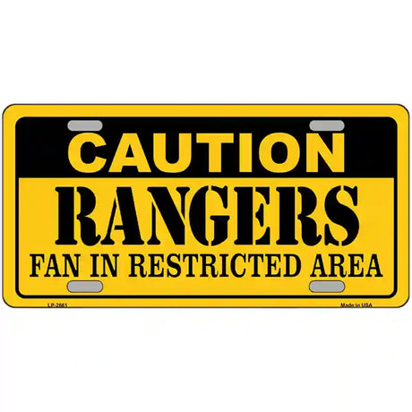 Caution Rangers Metal Novelty License Plate 24" x 12" (LLP)