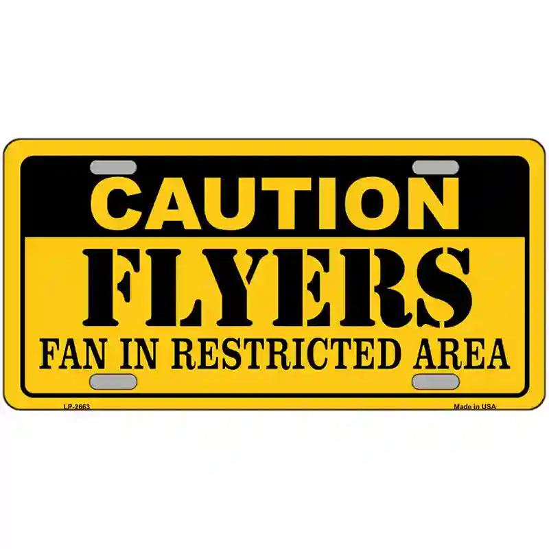 Caution Flyers Metal Novelty License Plate 24" x 12" (LLP)