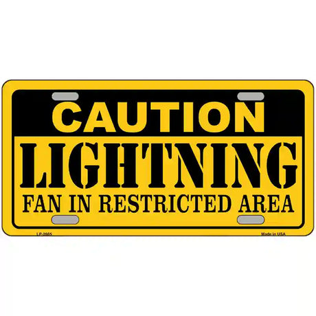 Caution Lightning Metal Novelty License Plate 24" x 12" (LLP)