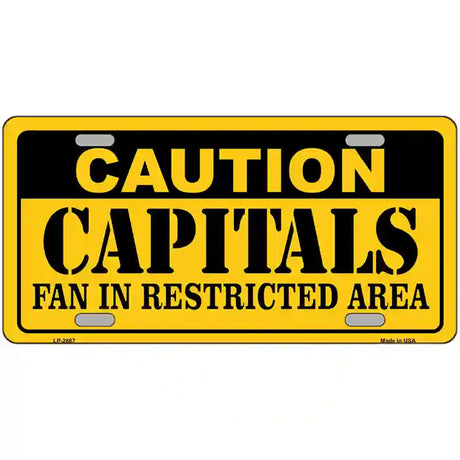 Caution Capitals Metal Novelty License Plate 24" x 12" (LLP)