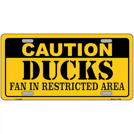 Caution Ducks Metal Novelty License Plate 24" x 12" (LLP)