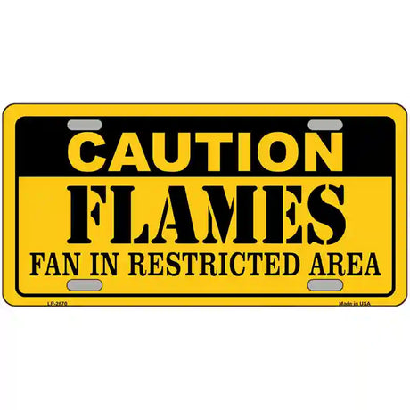 Caution Flames Metal Novelty License Plate 24" x 12" (LLP)