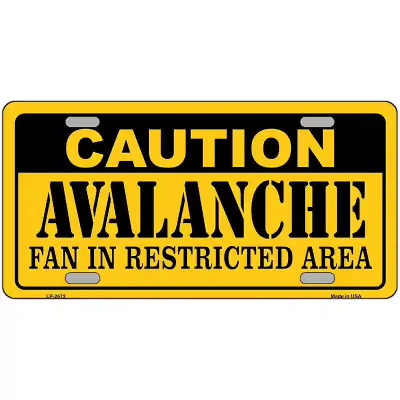 Caution Avalanche Metal Novelty License Plate 24" x 12" (LLP)