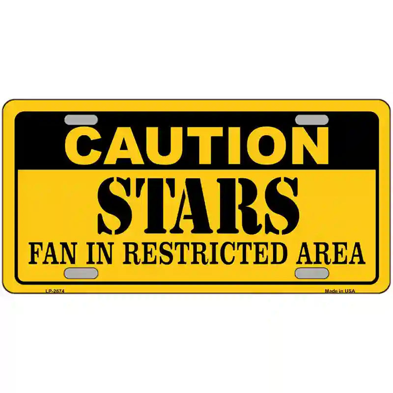 Caution Stars Metal Novelty License Plate 24" x 12" (LLP)