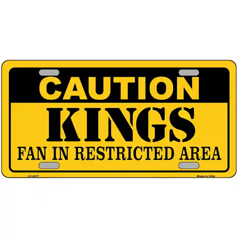 Caution Kings Metal Novelty License Plate 24" x 12" (LLP)