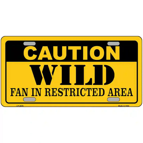 Caution Wild Metal Novelty License Plate 24" x 12" (LLP)