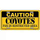 Caution Coyotes Metal Novelty License Plate 24" x 12" (LLP)