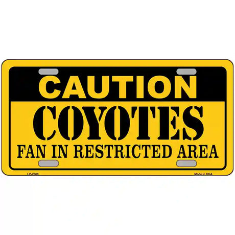 Caution Coyotes Metal Novelty License Plate 24" x 12" (LLP)