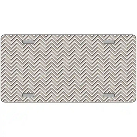 Tan White Chevron Metal Novelty License Plate 24" x 12" (LLP)