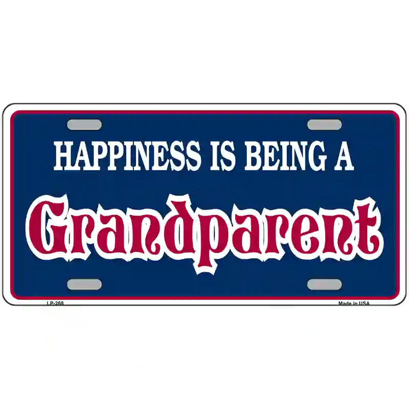 Happiness Being Grandparent Metal Novelty License Plate 24" x 12" (LLP)