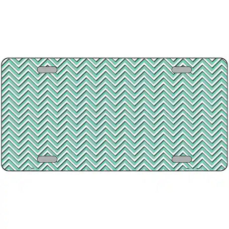 Mint White Chevron Metal Novelty License Plate 24" x 12" (LLP)