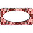 Red White Chevon White Center Oval Metal Novelty License Plate 24" x 12" (LLP)