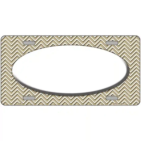 Gold White Chevon White Center Oval Metal Novelty License Plate 24" x 12" (LLP)