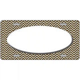 Brown White Chevon White Center Oval Metal Novelty License Plate 24" x 12" (LLP)