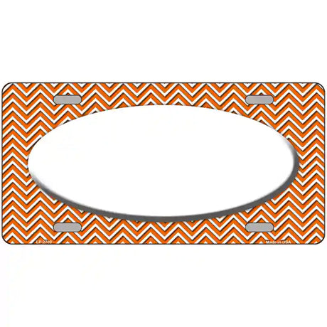 Orange White Chevon White Center Oval Metal Novelty License Plate 24" x 12" (LLP)