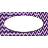 Purple White Chevon White Center Oval Metal Novelty License Plate 24" x 12" (LLP)