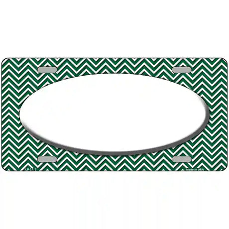 Green White Chevon White Center Oval Metal Novelty License Plate 24" x 12" (LLP)