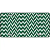 Green White Chevron Metal Novelty License Plate 24" x 12" (LLP)