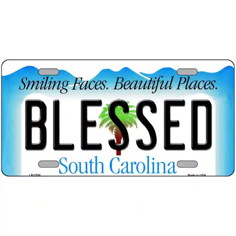 Blessed South Carolina Novelty License Plate 24" x 12" (LLP)