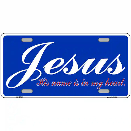 Jesus Blue Metal Novelty License Plate 24" x 12" (LLP)