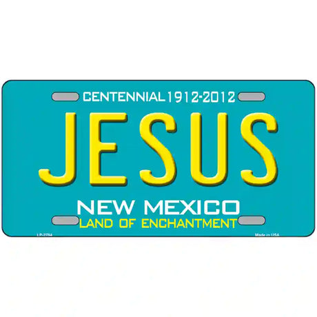 Jesus New Mexico Teal Novelty Metal License Plate 24" x 12" (LLP)