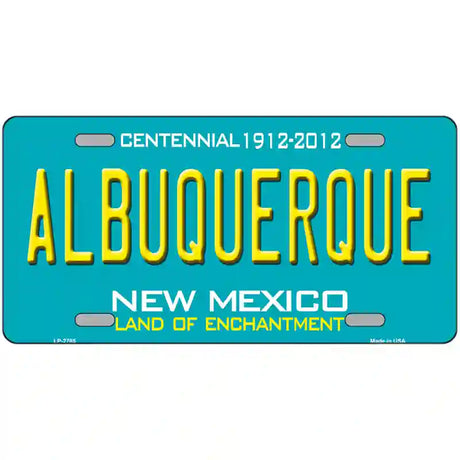 Albuquerque New Mexico Teal Novelty Metal License Plate 24" x 12" (LLP)