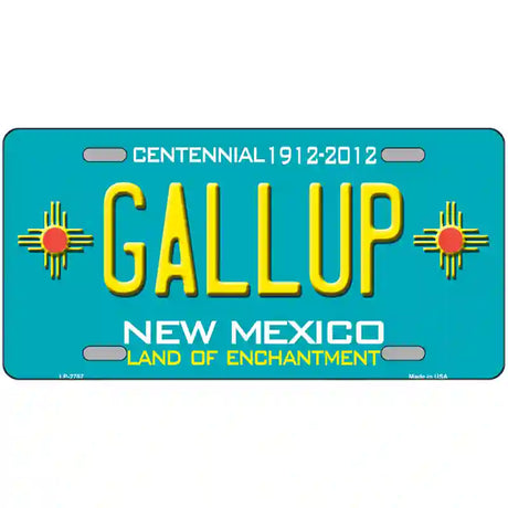 Gallup New Mexico Teal Novelty Metal License Plate 24" x 12" (LLP)