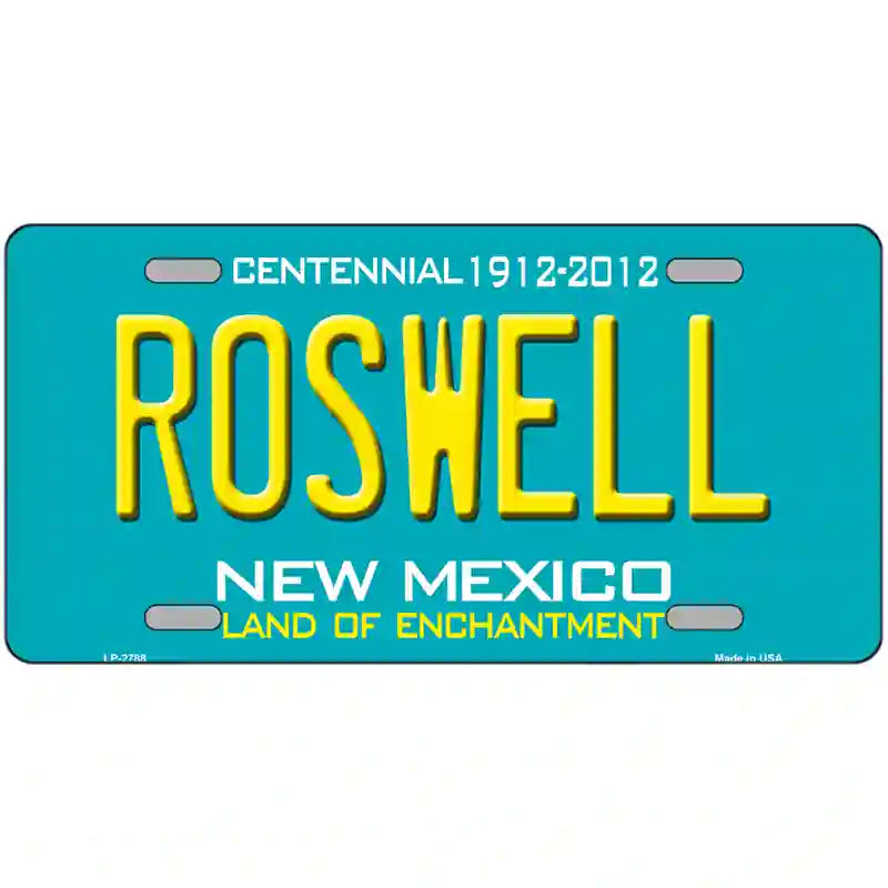 Roswell New Mexico Teal Novelty Metal License Plate 24" x 12" (LLP)