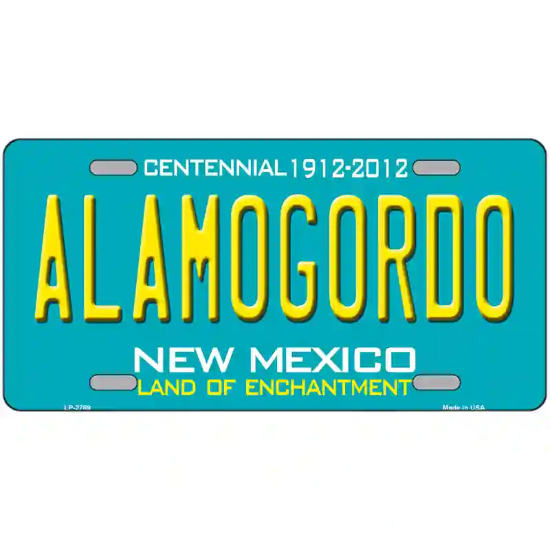 Alamogordo New Mexico Teal Novelty Metal License Plate 24" x 12" (LLP)