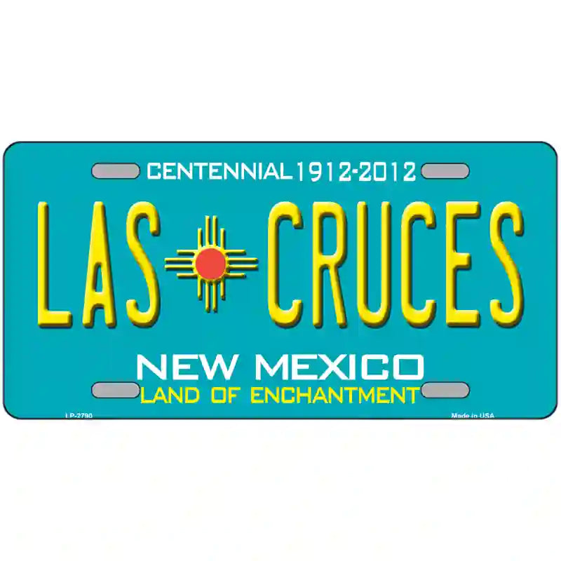 Las Cruces New Mexico Teal Novelty Metal License Plate 24" x 12" (LLP)