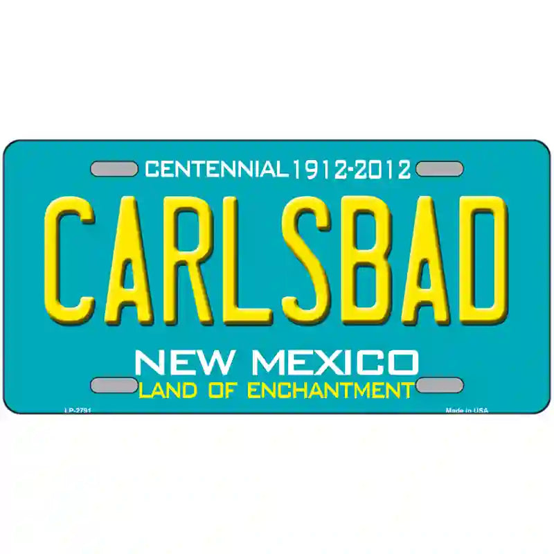 Carlsbad New Mexico Teal Novelty Metal License Plate 24" x 12" (LLP)