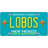 Lobos New Mexico Teal Novelty Metal License Plate 24" x 12" (LLP)