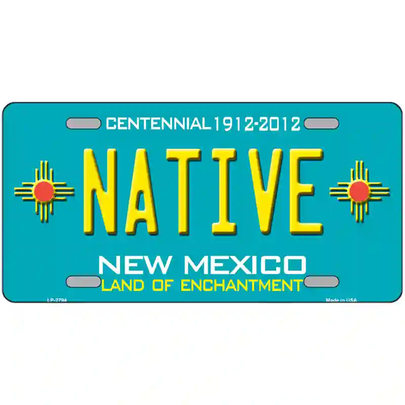 Native New Mexico Teal Novelty Metal License Plate 24" x 12" (LLP)