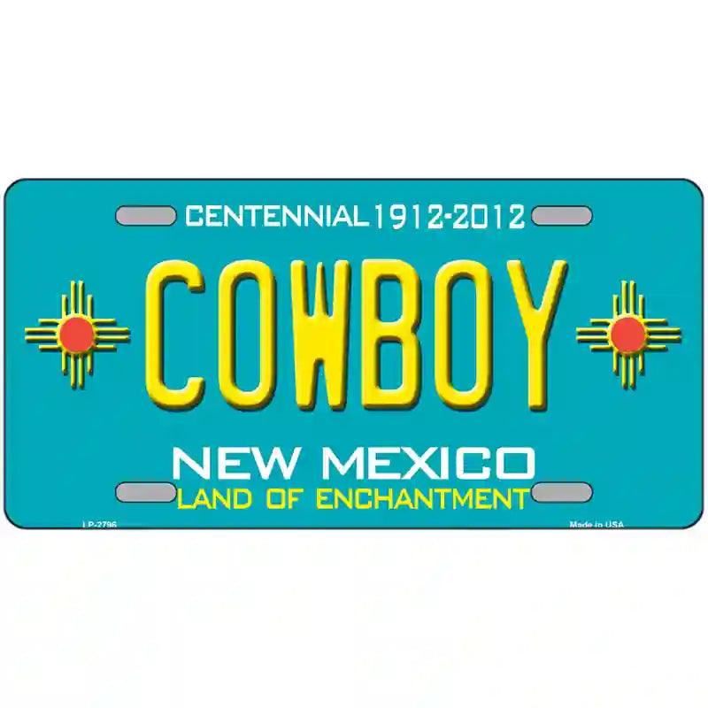 Cowboy New Mexico Teal Novelty Metal License Plate 24" x 12" (LLP)