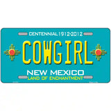 Cowgirl New Mexico Teal Novelty Metal License Plate 24" x 12" (LLP)