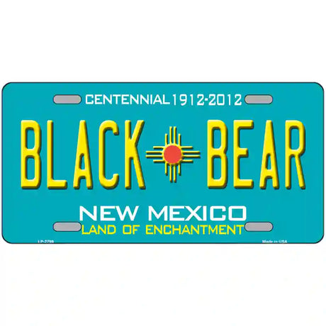 Black Bear New Mexico Teal Novelty Metal License Plate 24" x 12" (LLP)