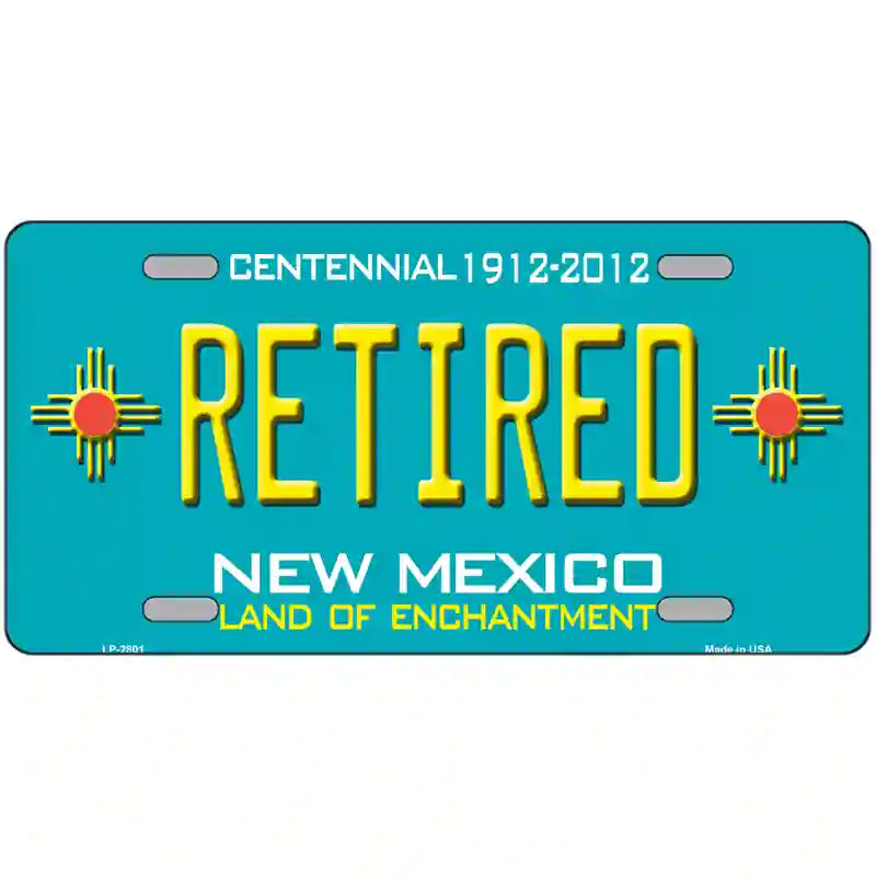 Retired New Mexico Teal Novelty Metal License Plate 24" x 12" (LLP)