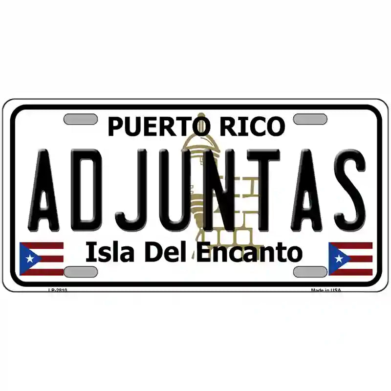 Adjuntas Metal Novelty License Plate 24" x 12" (LLP)