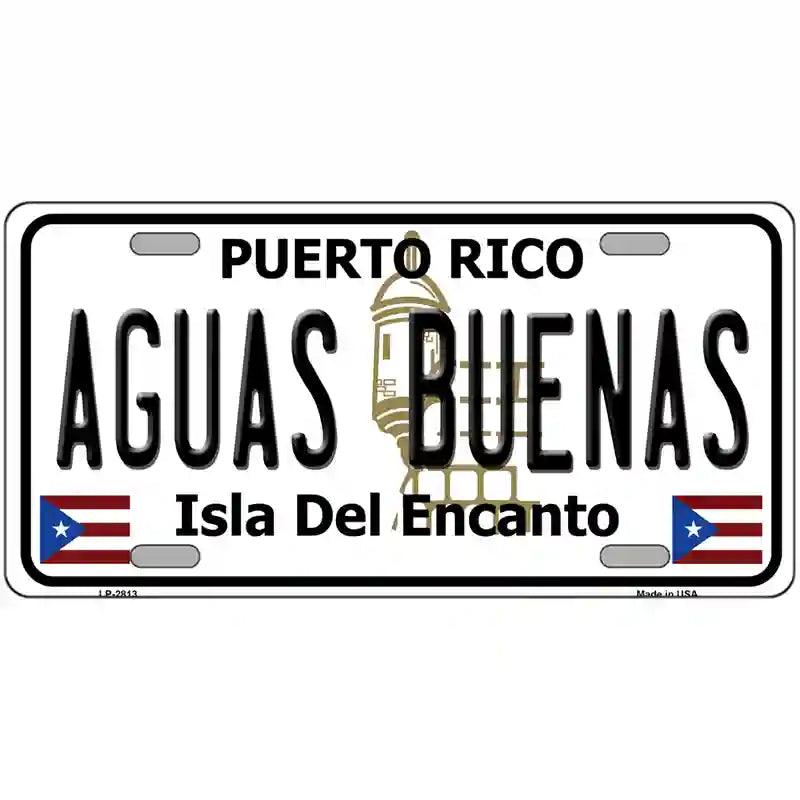 Aguas Buenas Puerto Rico Metal Novelty License Plate 24" x 12" (LLP)