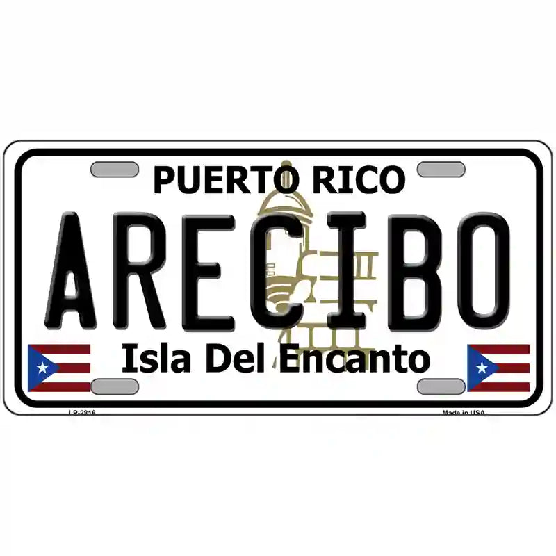 Arecibo Puerto Rico Metal Novelty License Plate 24" x 12" (LLP)