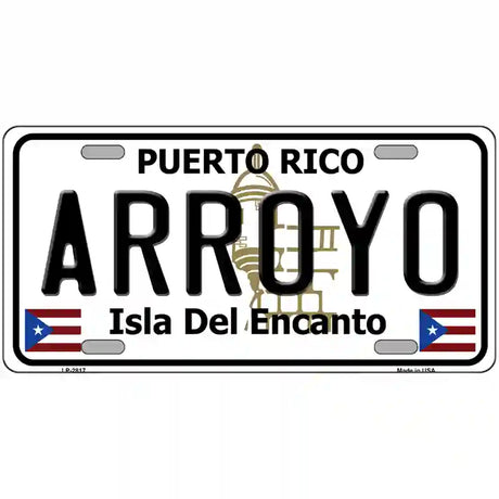 Arroyo Puerto Rico Metal Novelty License Plate 24" x 12" (LLP)