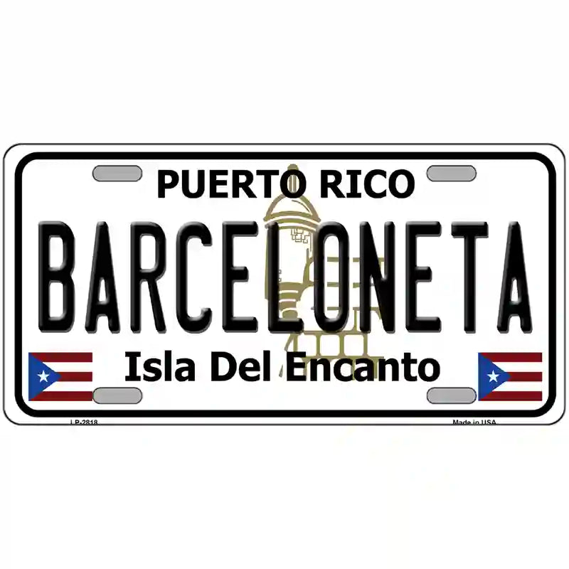 Barceloneta Puerto Rico Metal Novelty License Plate 24" x 12" (LLP)