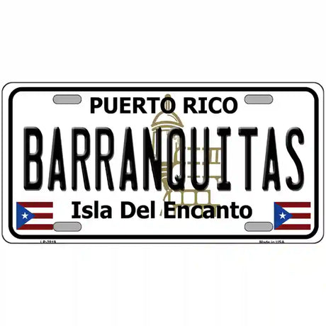 Barranquitas Puerto Rico Metal Novelty License Plate 24" x 12" (LLP)