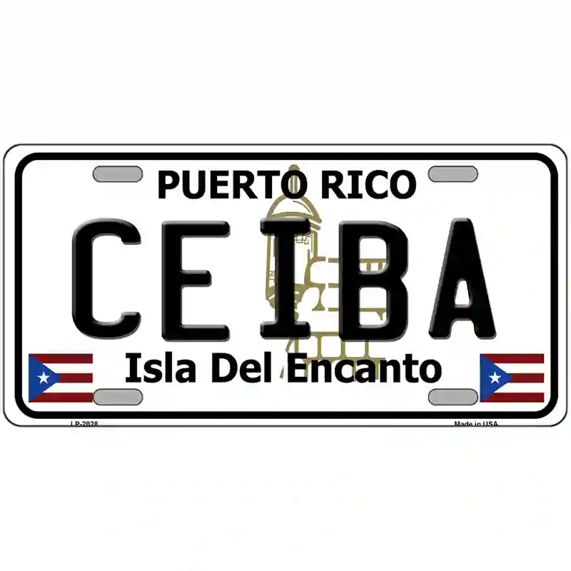 Ceiba Puerto Rico Metal Novelty License Plate 24" x 12" (LLP)