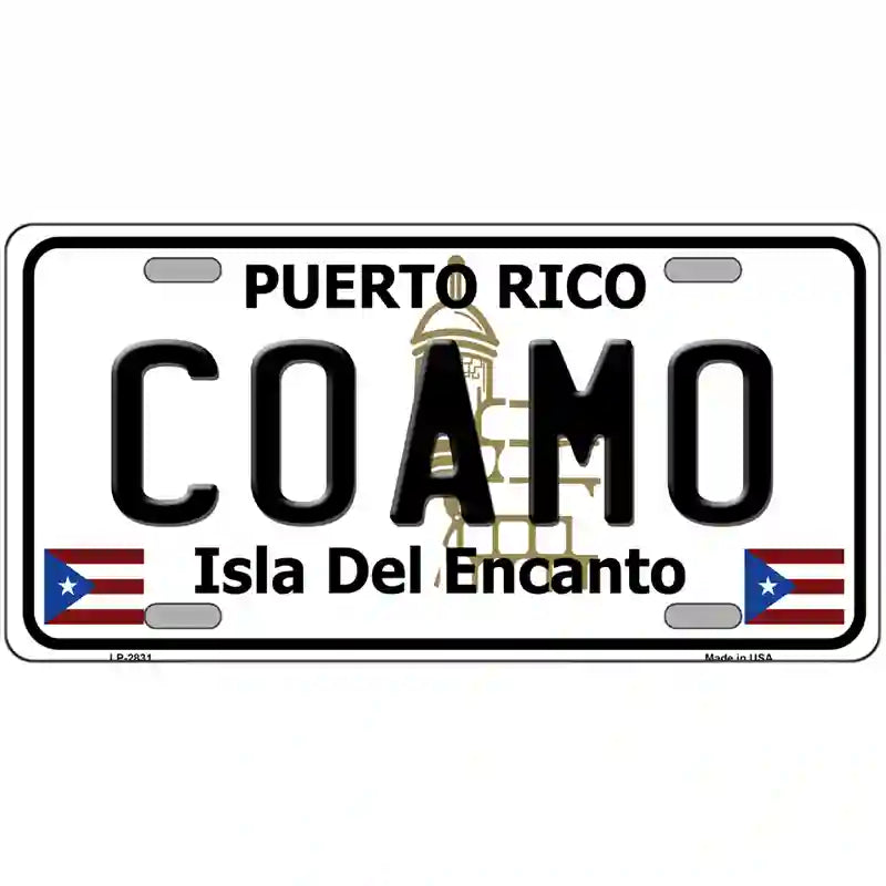 Coamo Puerto Rico Metal Novelty License Plate 24" x 12" (LLP)