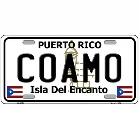 Coamo Puerto Rico Metal Novelty License Plate 24" x 12" (LLP)