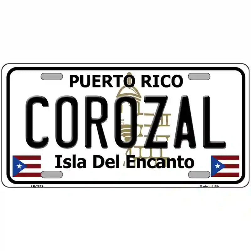 Corozal Puerto Rico Metal Novelty License Plate 24" x 12" (LLP)