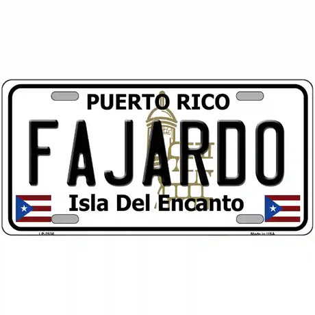 Fajardo Puerto Rico Metal Novelty License Plate 24" x 12" (LLP)