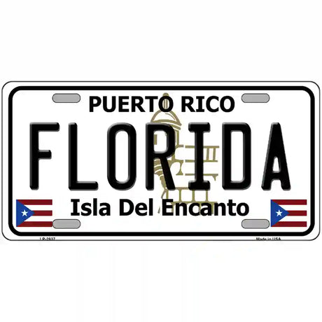 Florida Puerto Rico Metal Novelty License Plate 24" x 12" (LLP)