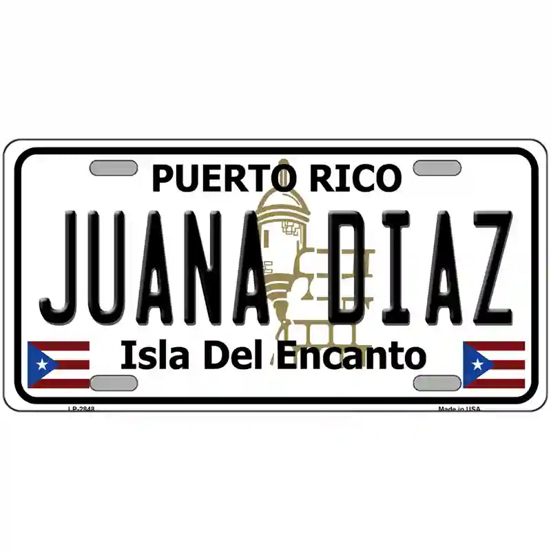 Juana Diaz Puerto Rico Metal Novelty License Plate 24" x 12" (LLP)